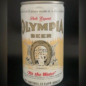 Vintage Beer Can Olympia Beer Pale Export It's The Water Empty Aluminum Can